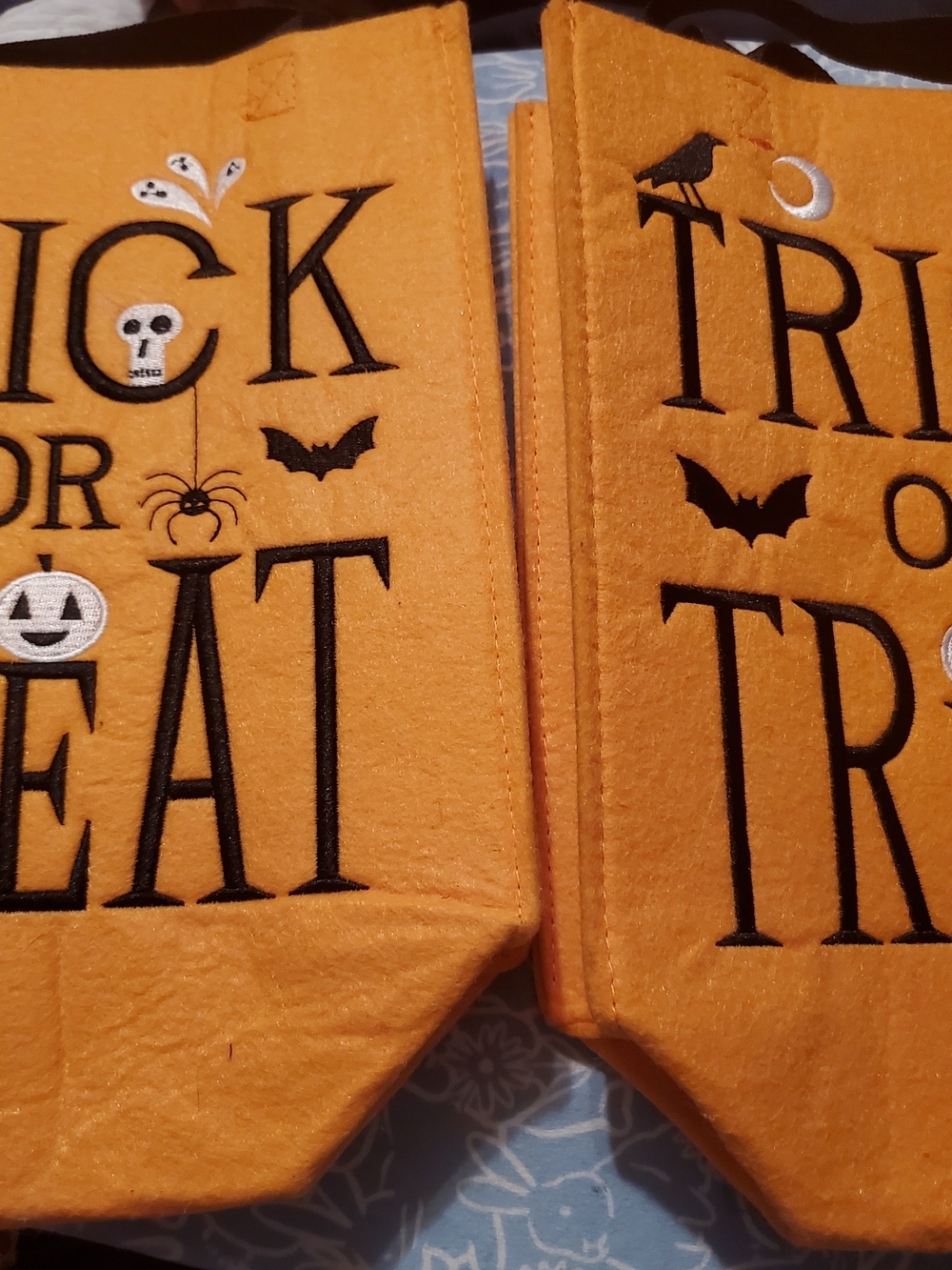 Kids Halloween Trick or Treat Bag - Orange Felt Tote